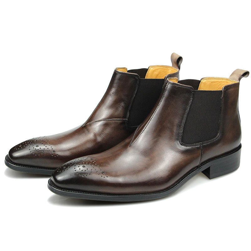 Bottines Chelsea en cuir PU de haute qualité pour hommes – Image 4