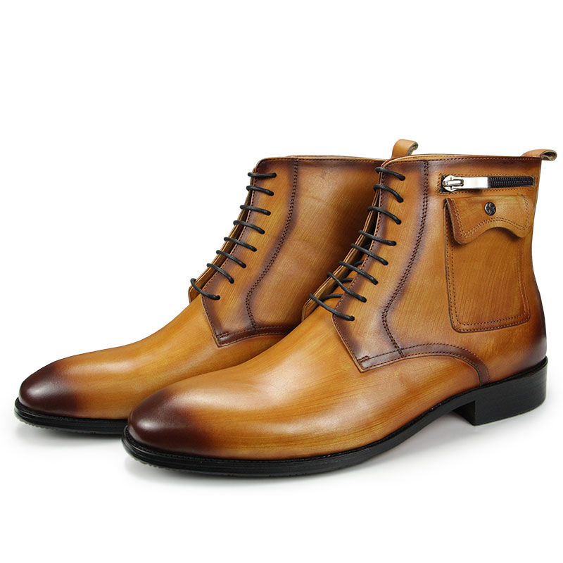Bottines en cuir véritable sur mesure pour hommes – Élégance et confort quotidien – Image 2