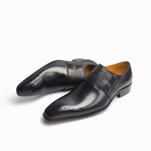 Mocassins pour Hommes Faits Main - Chaussures  Personnalisées Vert et Noir