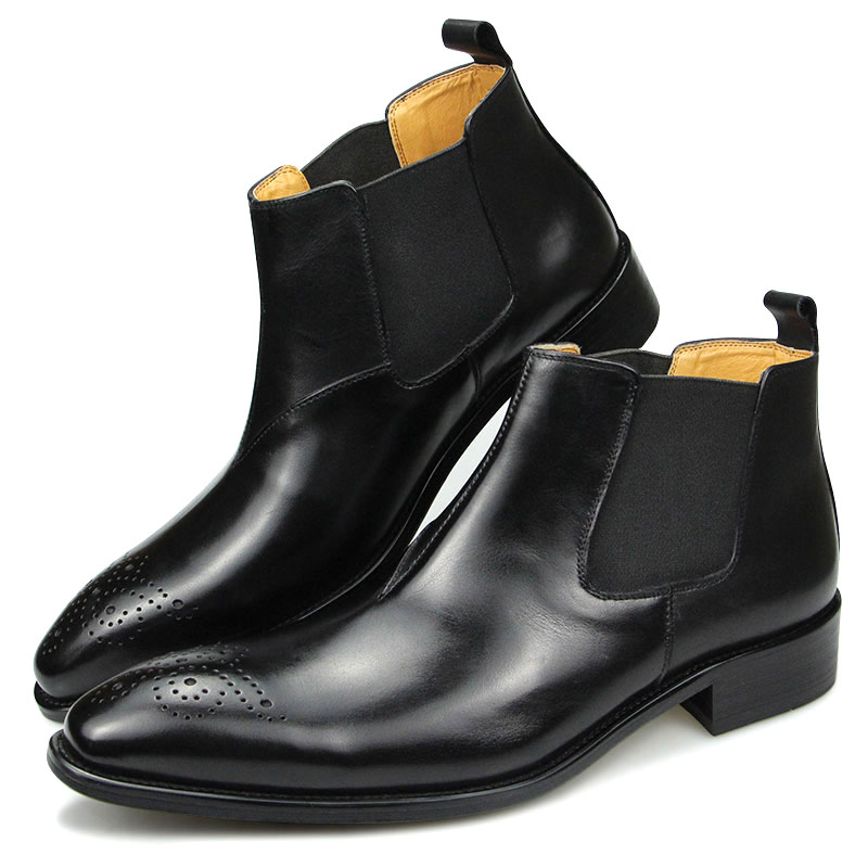 Bottines Chelsea en cuir PU de haute qualité pour hommes