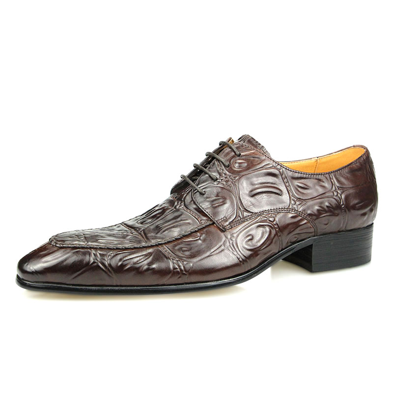 Chaussures Derby de Luxe à Imprimé Alligator pour Hommes – Image 4