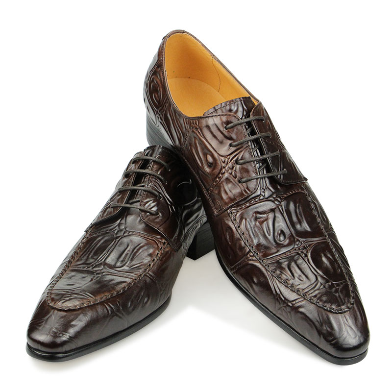 Chaussures Derby de Luxe à Imprimé Alligator pour Hommes – Image 5