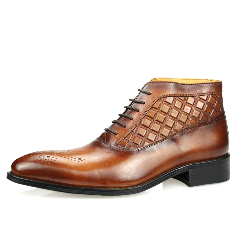 Bottes en cuir décontractées pour hommes – Nouveau design tendance – Image 4