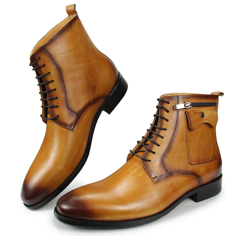 Bottines en cuir véritable sur mesure pour hommes – Élégance et confort quotidien