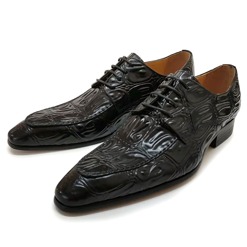 Chaussures Derby de Luxe à Imprimé Alligator pour Hommes – Image 3