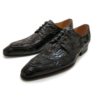 Chaussures Derby de Luxe à Imprimé Alligator pour Hommes
