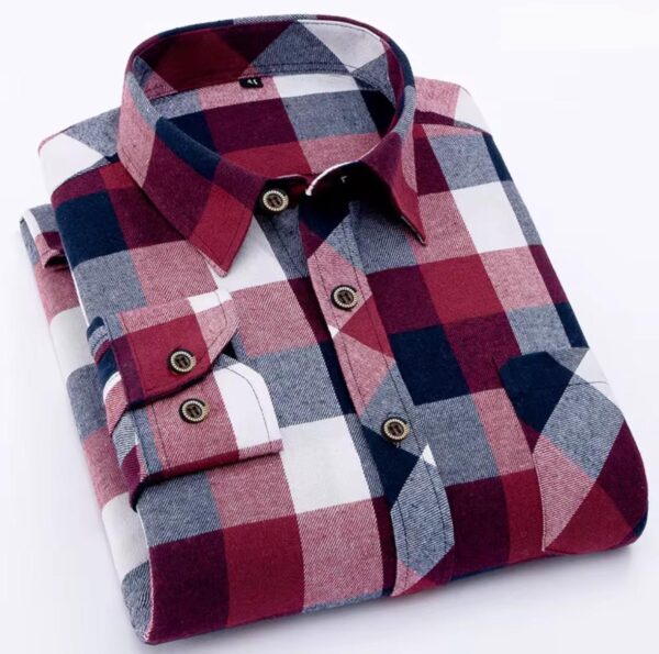 Chemise à carreaux décontractée pour homme, élégant et en coton – Image 5