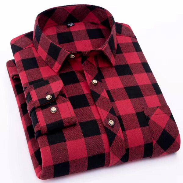 Chemise à carreaux décontractée pour homme, élégant et en coton – Image 3